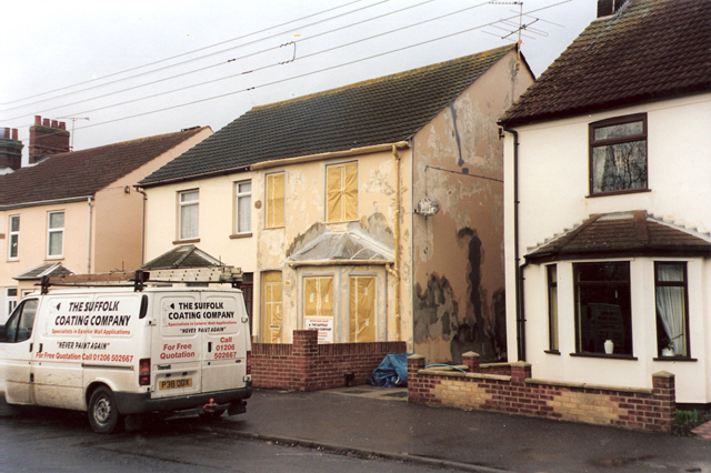 Before exterior wall coating project
